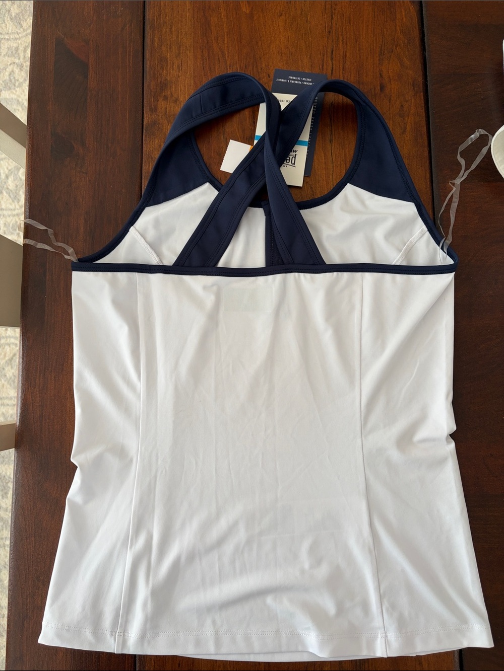 Original Penguin White & Navy Racerback Performance Tank - Picture 4 of 4
